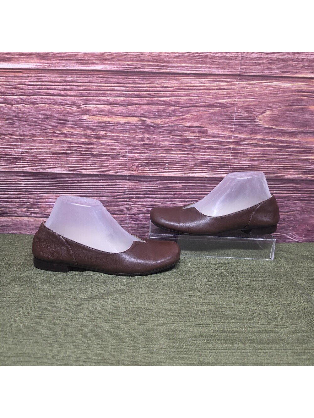 Antonio Melani Brown Leather Mule Flats Women's Size 8M